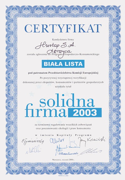 Tytuł Solidna Firma 2003